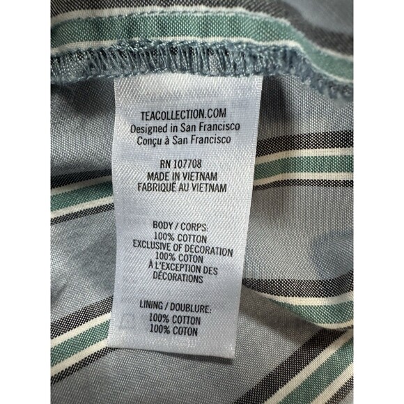 TEA‎ COLLECTION Dusty Blue Asymmetrical Embroidered 100% Cotton Dress Girls Sz 5 - Picture 3 of 7